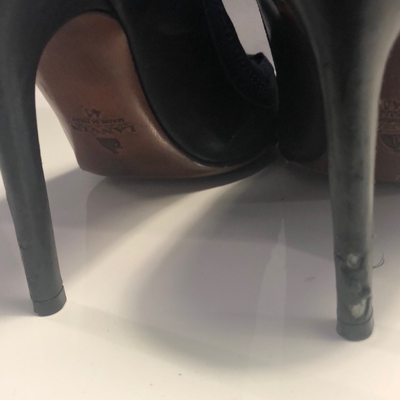 Lanvin Navy Blue Grosgrain Ribbon Pumps - Picture 7 of 8